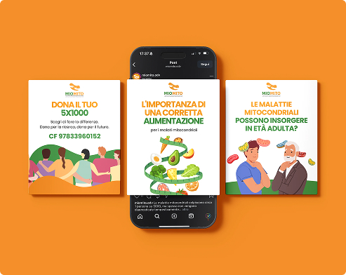 Grafica campagna ADV per donazioni MioMito