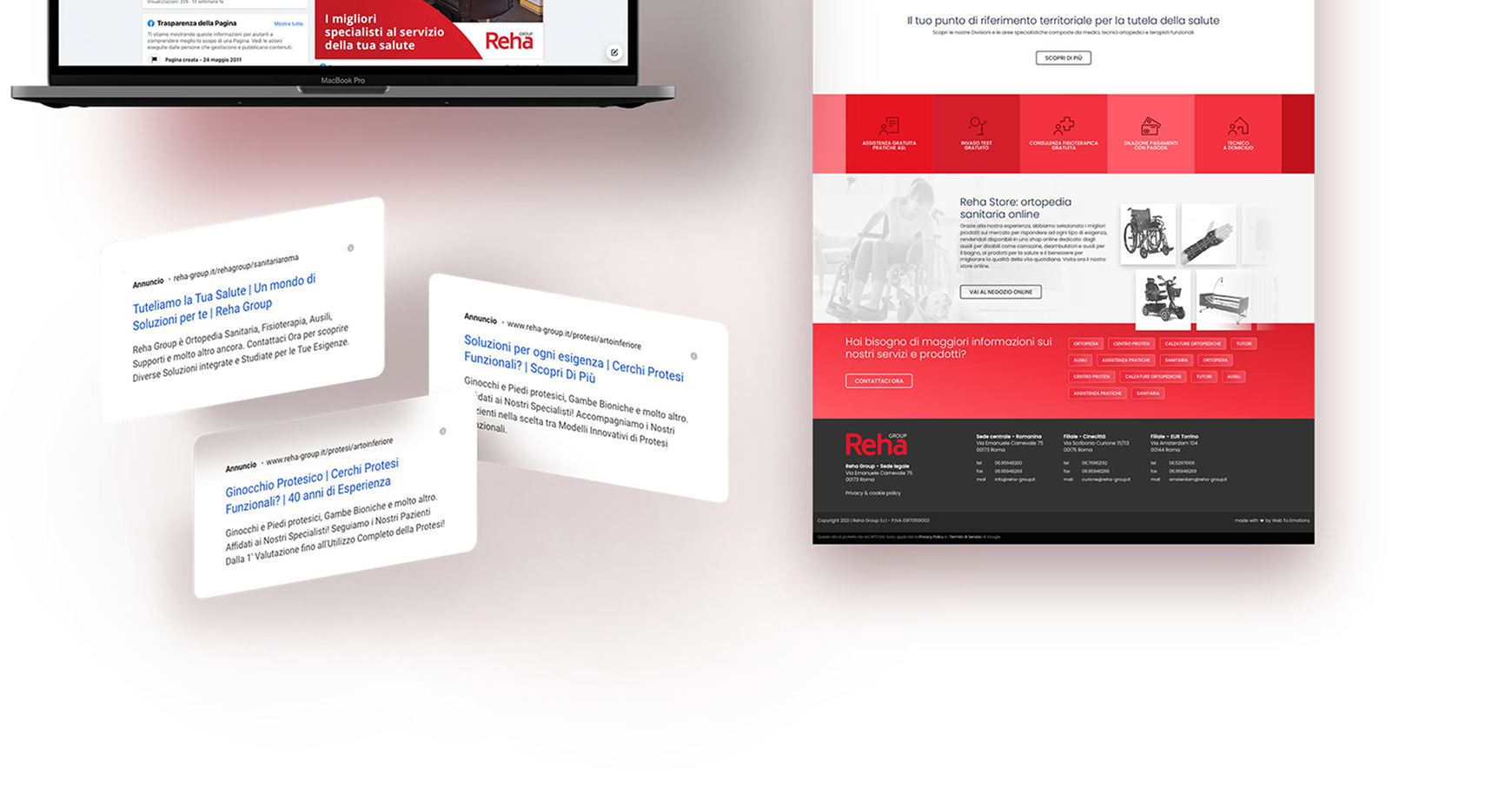 Sezione dispositivi sanitari e protesi Reha Group